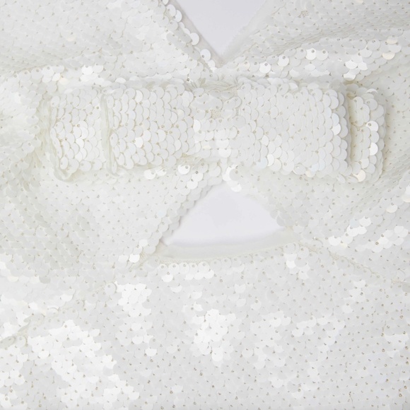 self-portrait White Sequin Mini Dress Size US8 - MSRP $585 -  NWT - Picture 5 of 9